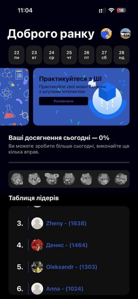Дашборд мобільного додатку ІКstudieren